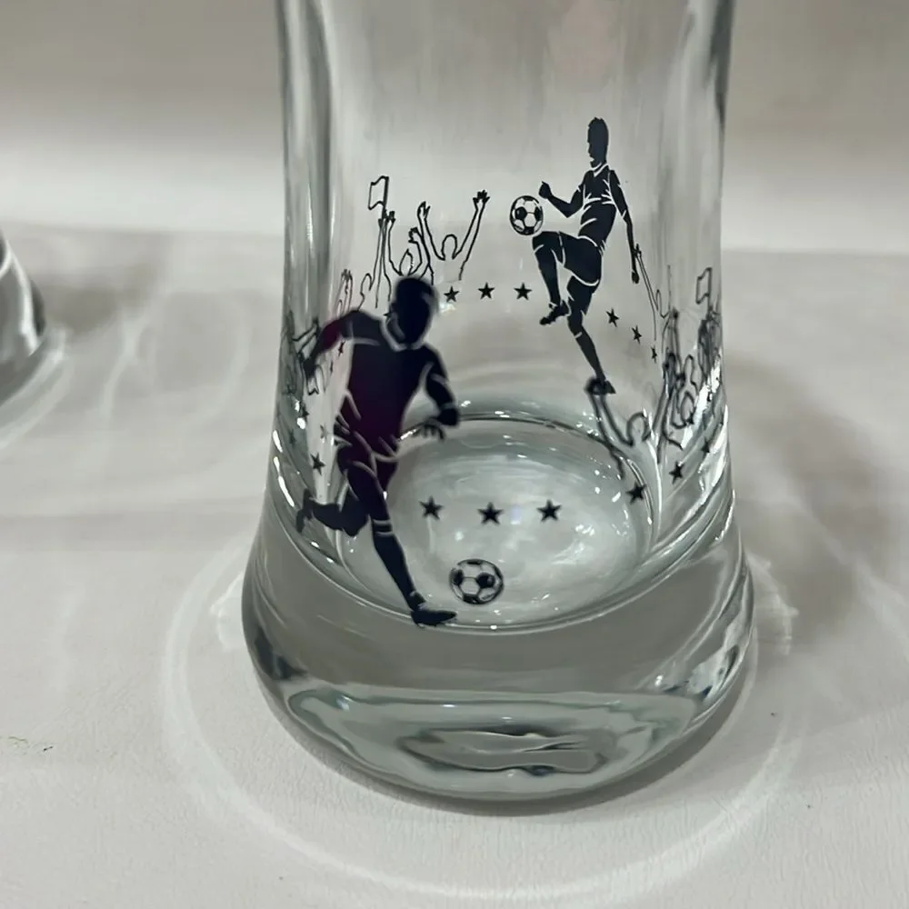 Erdinger Weissbrau Aus Bayern Glasses German Football World Cup Beer Set Of 2